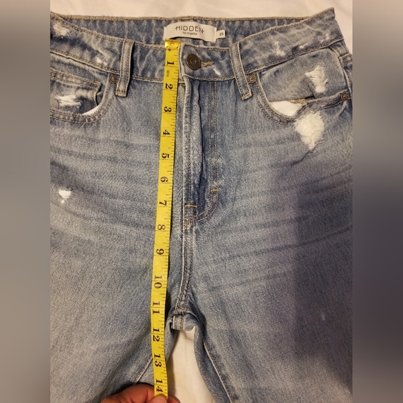 High Rise Distressed Blue Jeans - Picture 5 of 9